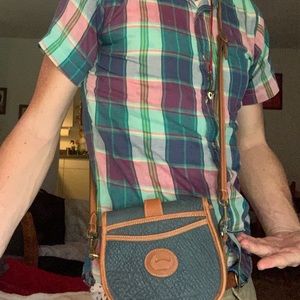 Dooney & Bourke vintage navy blue/grey leather bag